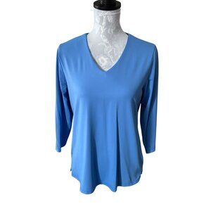 Lulu-B Womens UPF 50+ Top Long Sleeve Blue Athletic Stretchy Medium Golf